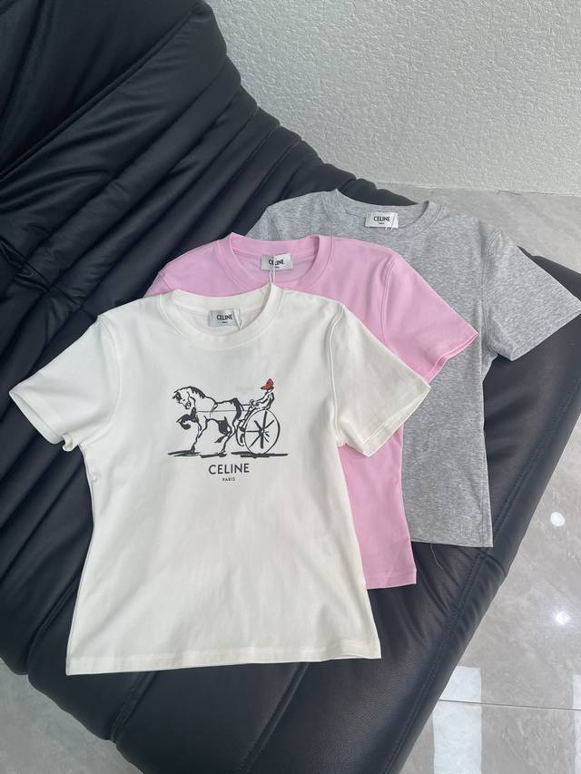 Celine 2026早春新品 印花短袖T恤！进口纯棉面料！ 快快报单！跑量价 Aa