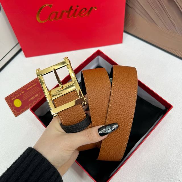 Cartier Italian double-sided imported calfskin leather, paired with exquisite br