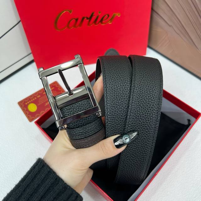 Cartier Italian double-sided imported calfskin leather, paired with exquisite br
