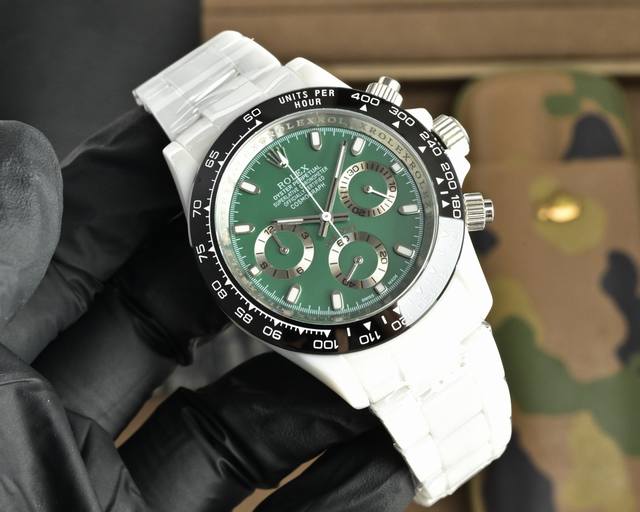New Rolex Daytona series ceramic case, 43mm size, mineral coated glass, scratch-