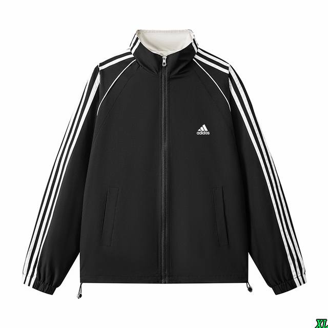 Adidas Exclusive Real Shot of New Spring High-Quality Three-Stripe Stand Collar