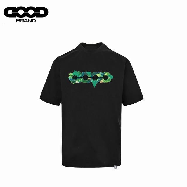 Goodbrand Ss25 3D Green Plant Embroidered Map Logo Loose Short-Sleeve T-Shirt Ma