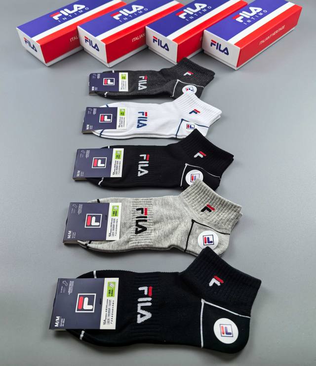 Fila High-Quality 100% Pure Cotton Socks, Very Comfortable, Antibacterial, Sweat