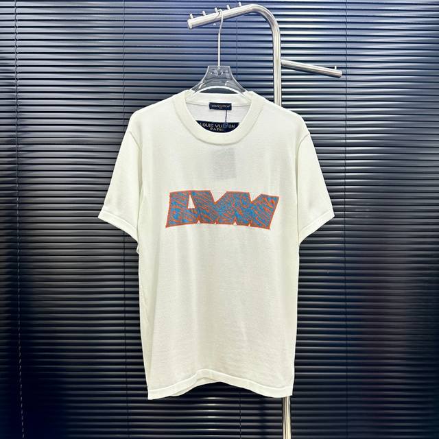 Style: Louis Vuitton Fission Letter Knit Short-Sleeve T-Shirt Sizes: M-XL Fabric