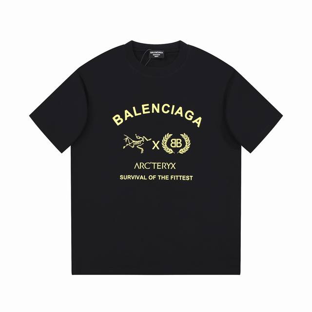W555# Balenciaga巴黎世家联名始祖鸟印花短袖 宽松版型 采用260克精梳棉双纱 从面料到辅料全部三标齐全跟足Zp 进口松井公司浆料印花绝不开裂 整