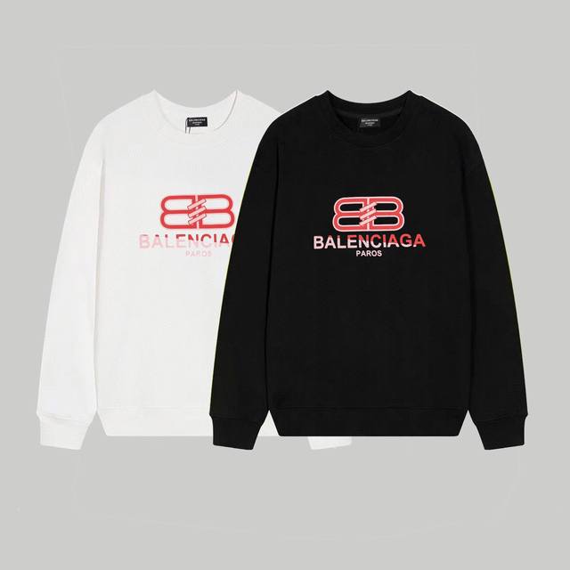 W150# Balenciaga巴黎世家拼接字母印花圆领卫衣！ 宽松版型 采用380克双股大毛圈面料 从面料到辅料全重磅 百搭情侣款圆领卫衣！定制1*1螺纹 质