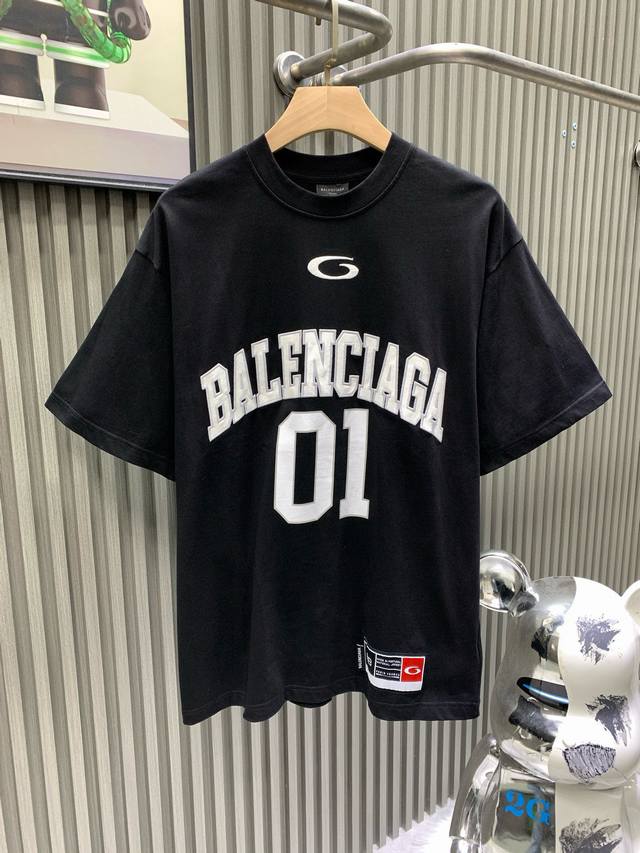 Balenciaga Paris 25Ss Basketball 01 Embroidered Print Short-Sleeve Balenciaga Pa