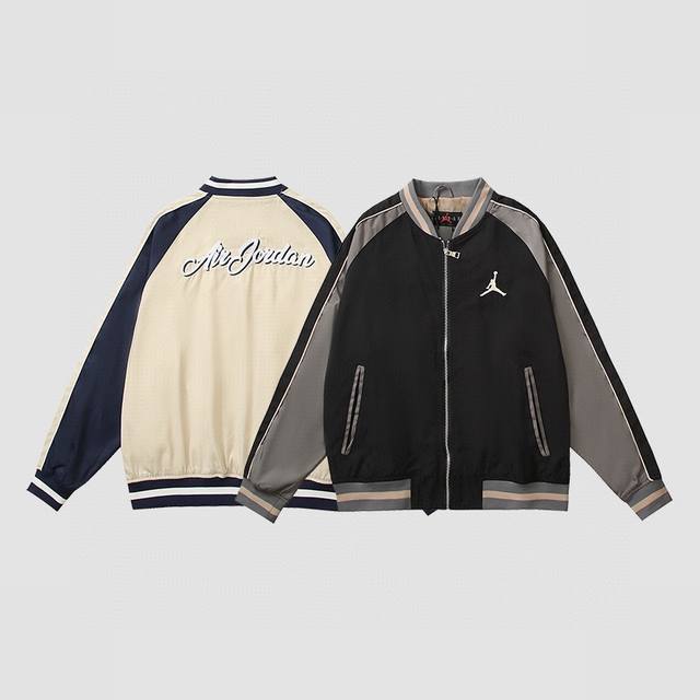 白底图』 Air Jordan Remastered Souvenir 休闲运动棒球服夹克外套 男女同款 新款Air Jordan篮球刺绣棒球夹克外套， 男女同