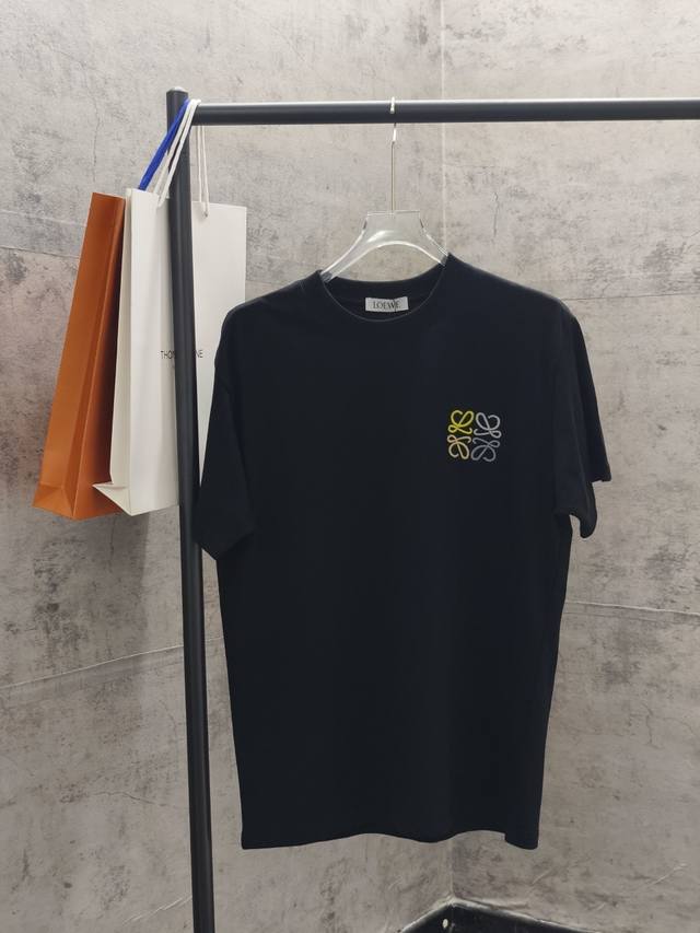 Loewe* Spring/Summer New Logo Embroidered T-Shirt Custom 280g 32-count pure cott