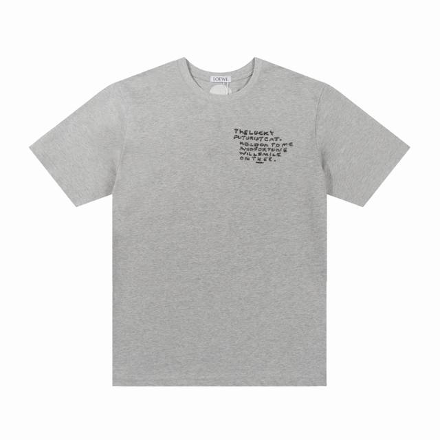 Loewe*Loewe Loewe*Loewe White Cat Cross Embroidery Crew Neck Short Sleeve - Cust