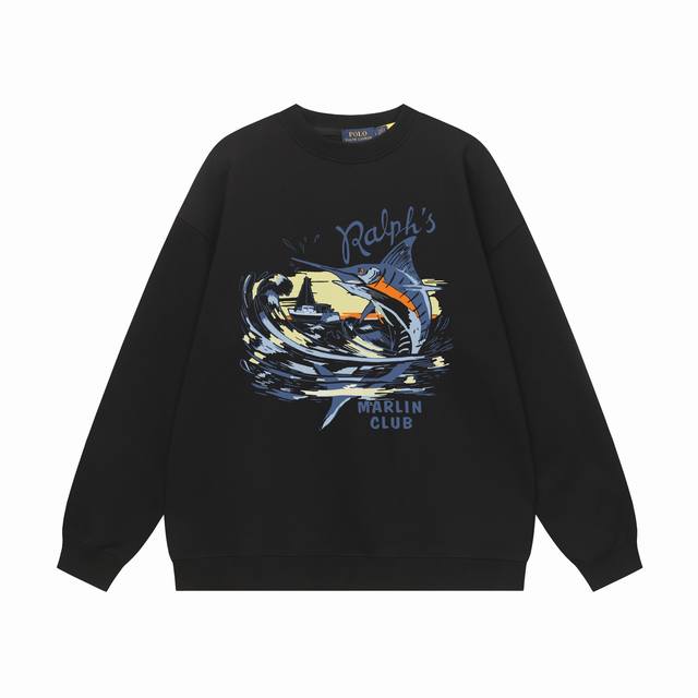 长期现货 Ralphlauren 拉夫劳伦2025秋冬新款小熊字母印花 420G重磅大毛圈卫衣 拉夫劳伦减龄单品，大衣面料采用85%棉15%涤，既保留了棉质的柔