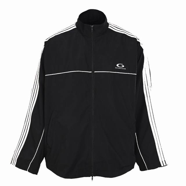 Balenciaga BLCG Circular Five-Stripe Stand Collar Jacket This product, made from