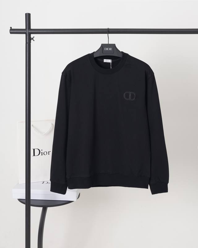 顶级版本.官网品质 Dior迪奥 秋冬Cd Icon徽章刺绣圆领卫衣 采用原板独家定制430克纯棉毛圈面料质感非常舒服保暖性强 %区别市场的顶级面料 不缩水 不