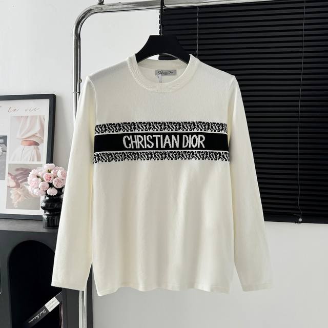 Style Number: M107 Dior Jacquard Crew Neck Sweater High-quality Italian imported