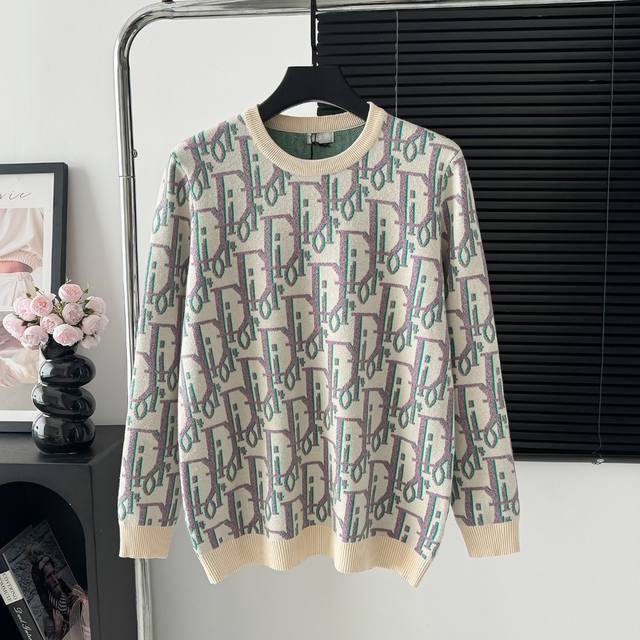 Style Number: M92 Dior all-over print crew neck sweater, latest autumn/winter st