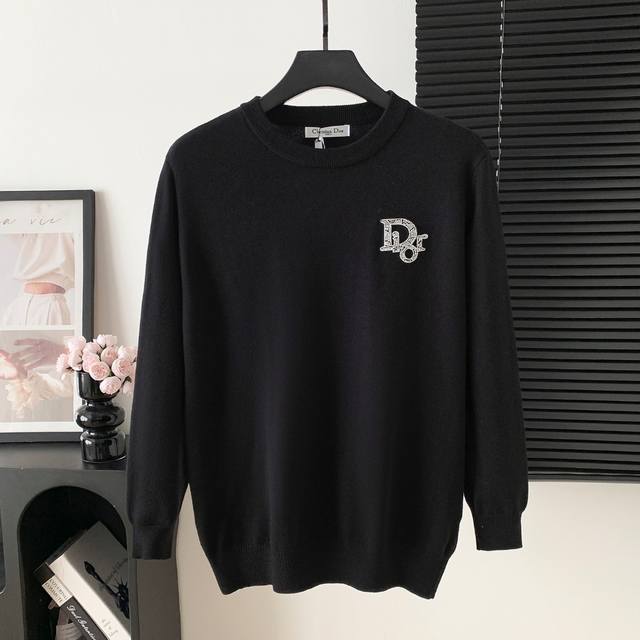 Style Number: M187 Dior Embroidered Logo Crew Neck Sweater High-quality Italian