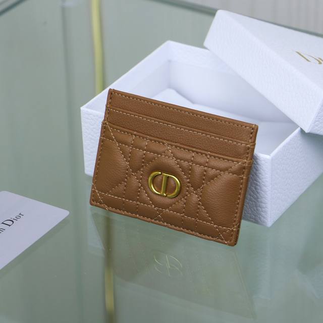 Original Dior Caro Five-Compartment Card Holder in pebbled leather, a new additi
