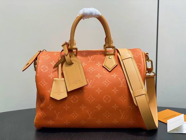 原单精品 M13904橙色 M27977心想事橙 30Cm 全皮枕头包Speedy 本款 Speedy p10 BandoulièRe 30 手袋汲取印度刺绣灵