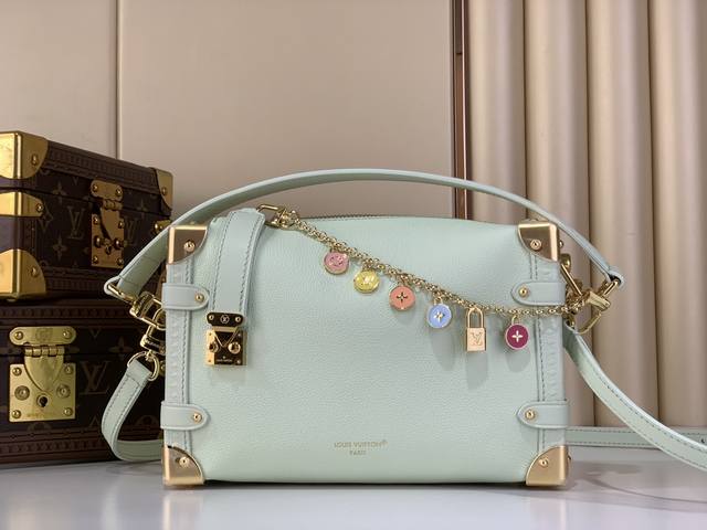 Original Quality M27449 Light Green Full Leather Soft Box Chain Bag, New Season