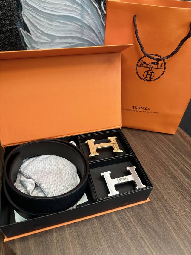 Upgraded Double-Headed Hermes Belt!! High-Quality All-Steel Version! Original Si
