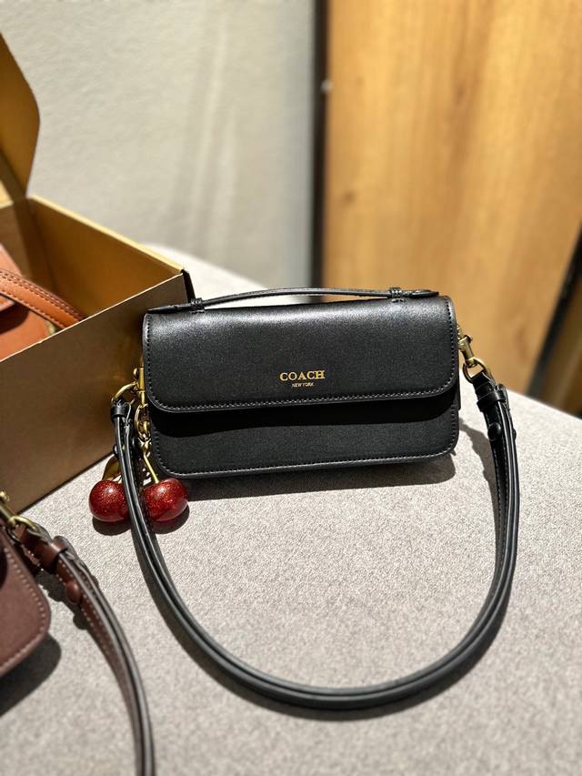 Coach Elora Top Handle Crossbody Bag with Gift Box and Charm Included. Made of m
