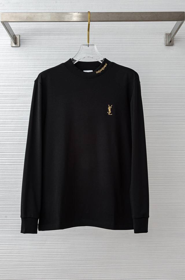 Ysl26Fw Autumn/Winter New 3D Embroidered Men's Long-Sleeve T-Shirt# The focus is