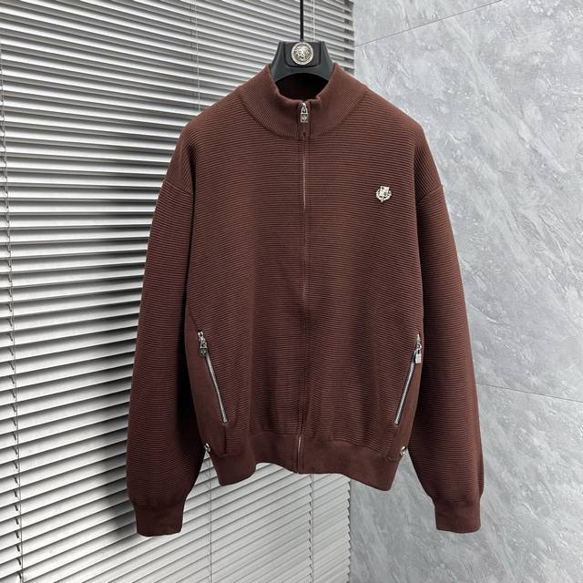 This is a custom-made, dyed men's cardigan/jacket for Autumn/Winter 2025, featur