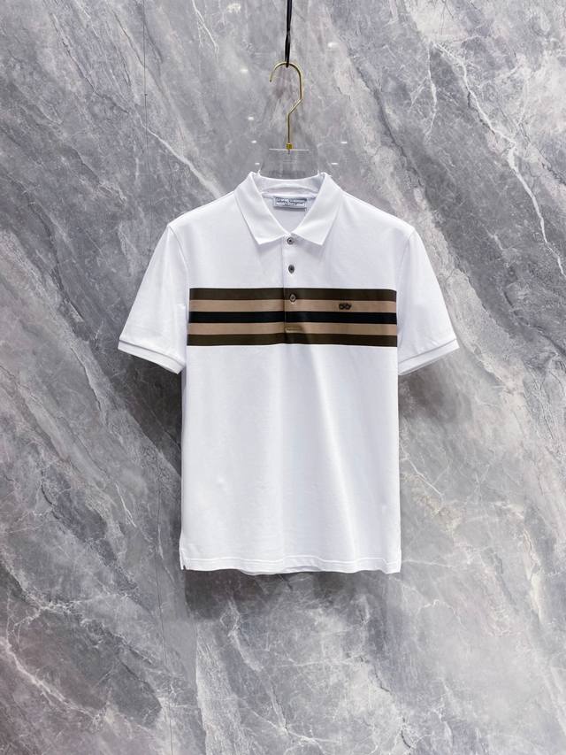 Ferragamo 2026Ss Summer New Logo Men's Polo Shirt! A classic business men's styl