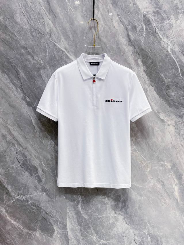 Kiton 2026Ss Summer New Logo Men's Polo Shirt! A classic business men's style, t