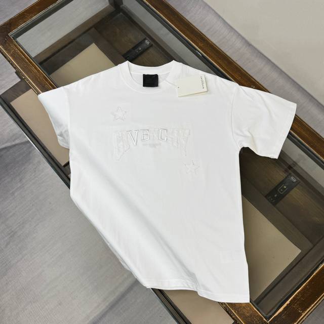Givenchy 26Ss Latest Heavy Embroidered Logo Pattern Versatile Short-Sleeve T-Shi