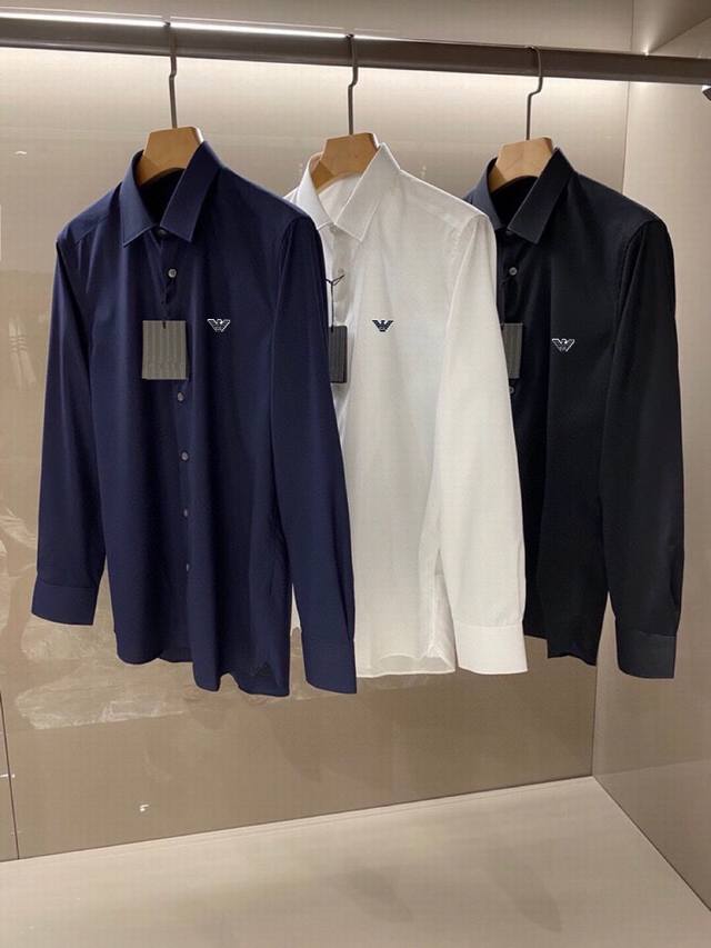 Armani Men's Business Formal Solid Color Long-Sleeve Shirt - Hot Selling Origina