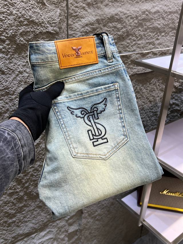YSL Saint Laurent 2026 Spring/Summer New Men's Jeans. Made with imported denim f