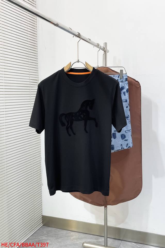 T397 Hermes 2026 Summer New Short-Sleeve T-Shirt Hermes-level quality, hidden in