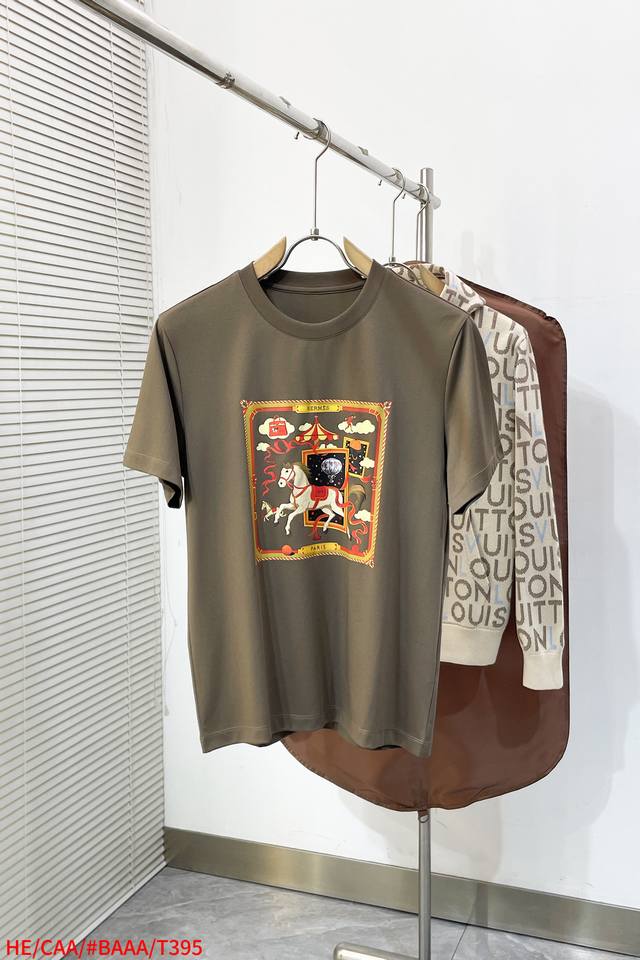 T395 Hermes 2026 Summer New Arrival - Latest Series Graphic Logo Short-Sleeve T-