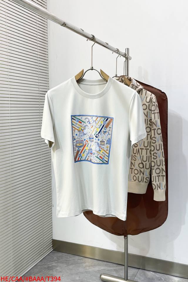 T394 Hermes 2026 Summer New Arrival - Latest Series Graphic Logo Short-Sleeve T-