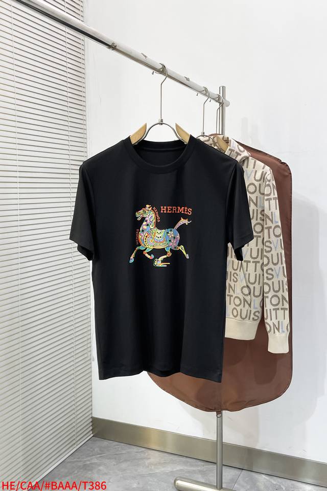 T386 He Hermes 2026 Spring/Summer New Arrival - Latest Series Graphic Logo Short