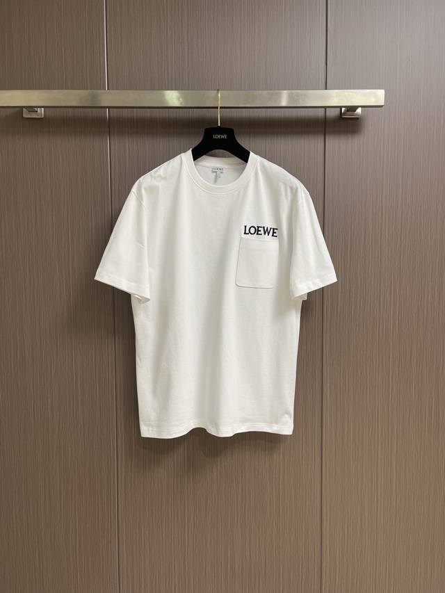 Loewe Pocket Logo Embroidered Crew Neck Short Sleeve T-Shirt. Made from the same