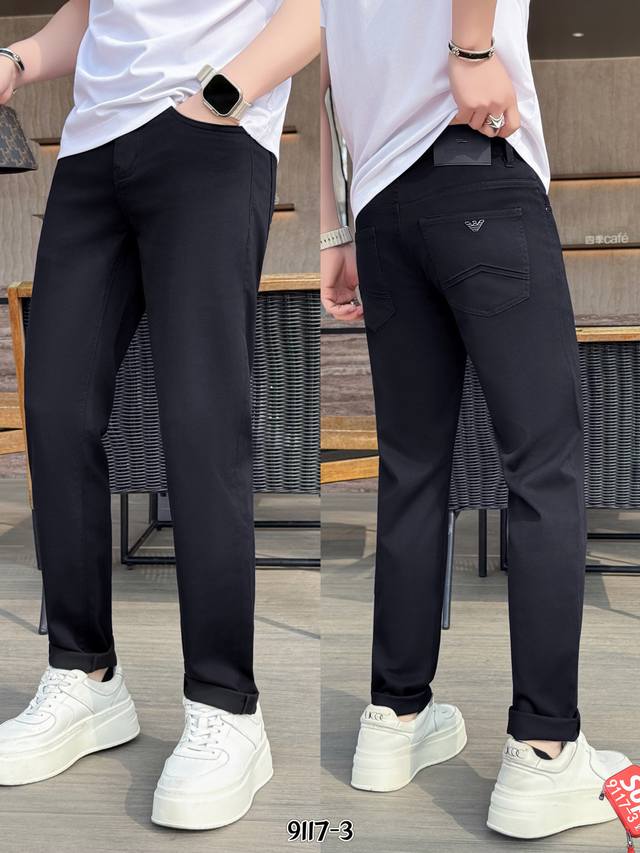 Armani Premium Black Denim 2026 Spring/Summer Newest Boutique Collection High-En