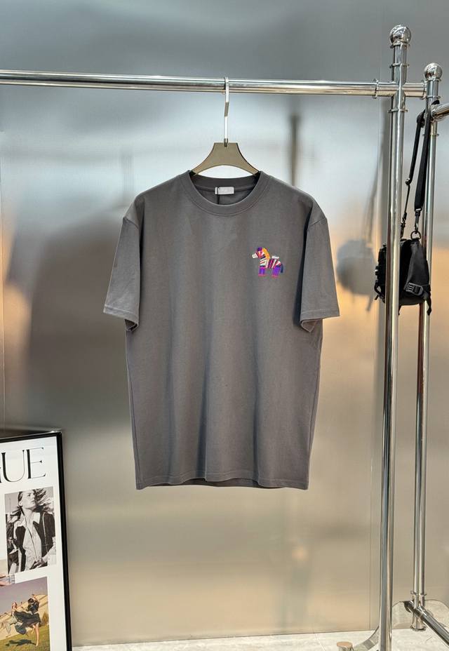 Dior 26S New Rainbow Zebra Embroidered T-Shirt. Unisex. Basic style recommended.