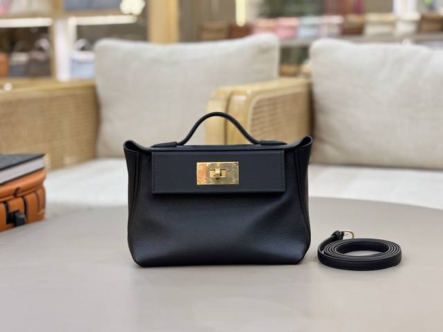 Mini 2424 (21cm): Imported Evercolor leather and Swift leather with steel hardwa