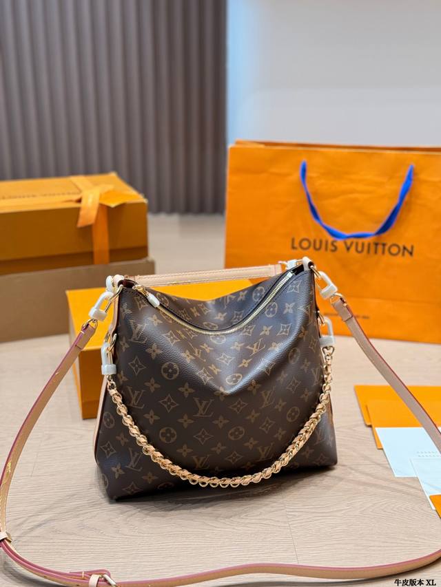 牛皮版本 Lv Multipass 老花手袋 Lv Multipass老花手袋，经典Monogram帆布＋金属链条，复古又时髦！三根可拆卸肩带，手提、单肩、斜挎