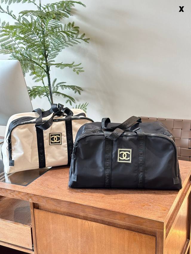 Chanel中古旅行包 帆布软胶Logo50Cm 自重很轻