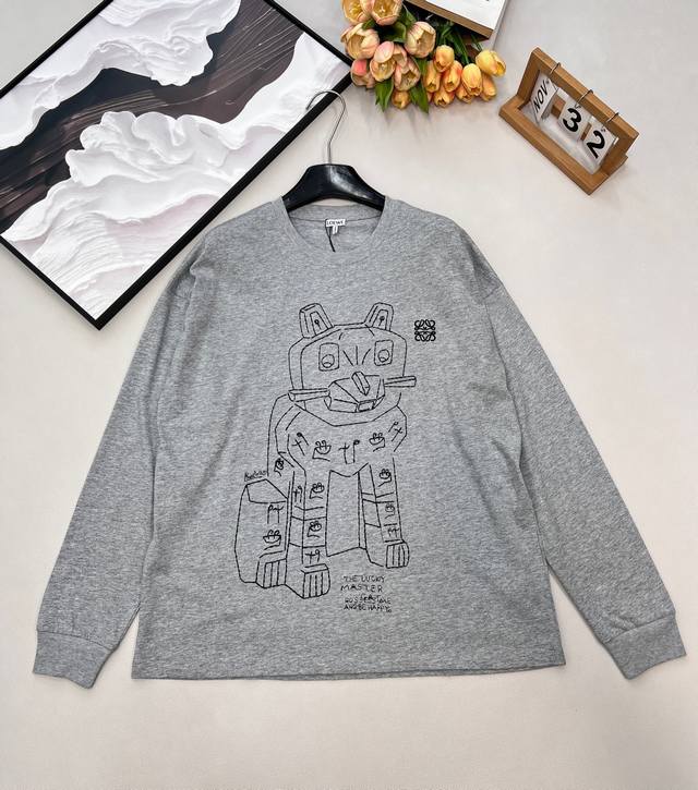 Loewe X Louis Wains Collaboration Lucky Cat Long-Sleeve T-Shirt #Louiswain's qui