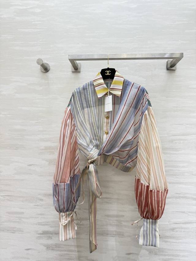 Zimmerman2 Early Spring Rebellion Striped Shirt - Silk + Linen Blend, Lightweigh