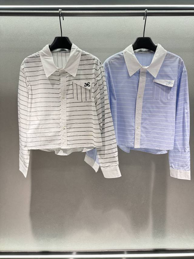 2690 Spring&Summer Ann Striped Print Shirt, Fresh and clean like a glass of sea