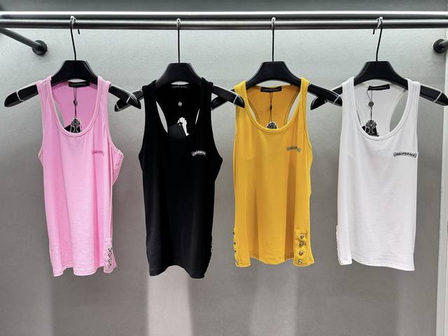 2690 Spring&Summer DDD! Chrome Hearts, Cross Backless Tank Top, Ribbed Fabric fo