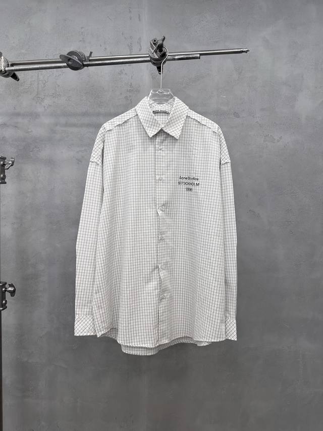 Acne | New casual shirt, classic printed label, yarn-dyed plaid fabric, casual a