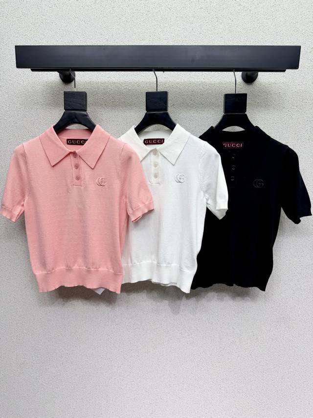 G brand knitted wool short-sleeved top, exquisitely soft and supple texture, a c