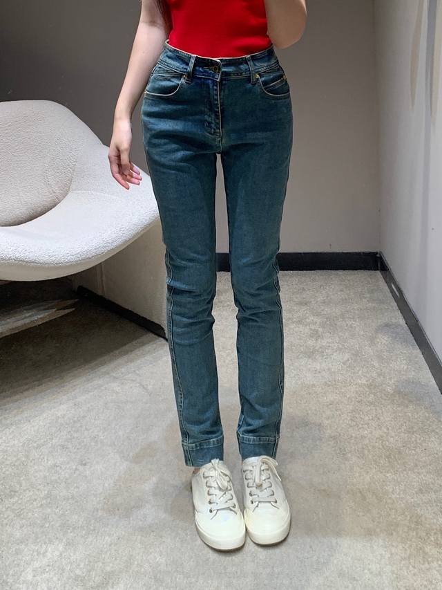 Louis V*Itton 26Ss Early Spring New Distressed Wash Stretch Pencil Jeans | Exclu