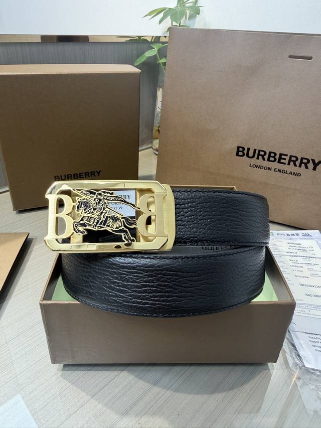 Image Package 10 Burberry Men's Automatic Belt - Width 34mm, Premium Steel Buckl Image Package 10 Burberry Men's Automatic Belt - Width 34mm, Premium Steel Buckl